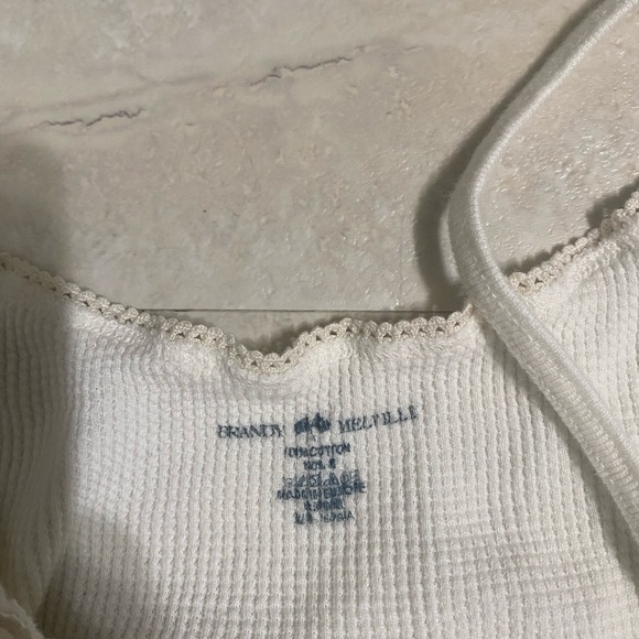 RARE Brandy Melville Waffle Knit Pajama Set - Picture 3 of 3